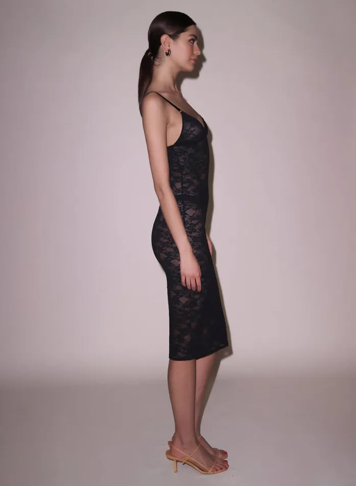 Fleur Du Mal Dresses Le Stretch Lace Slip Dress Black 8211 Women