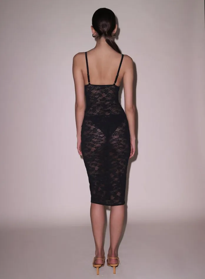 Fleur Du Mal Dresses Le Stretch Lace Slip Dress Black 8211 Women