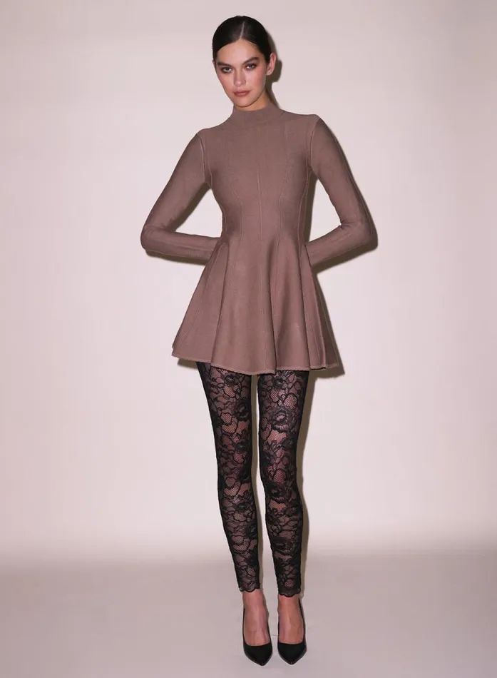 Fleur Du Mal Dresses Long Sleeve Flared Corset Dress Latte 8211 Women Fleur Du Mal Dresses Long Sleeve Flared Corset Dress Latte 8211 Women