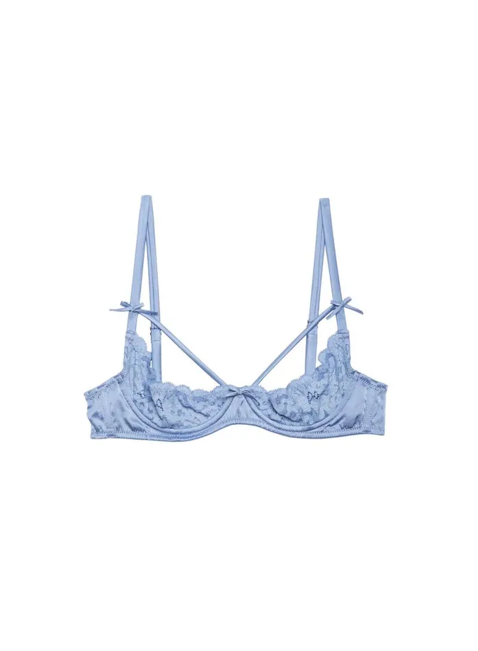 Fleur Du Mal Pleasure Charlotte Peekaboo Bra Ciel 8211 Women