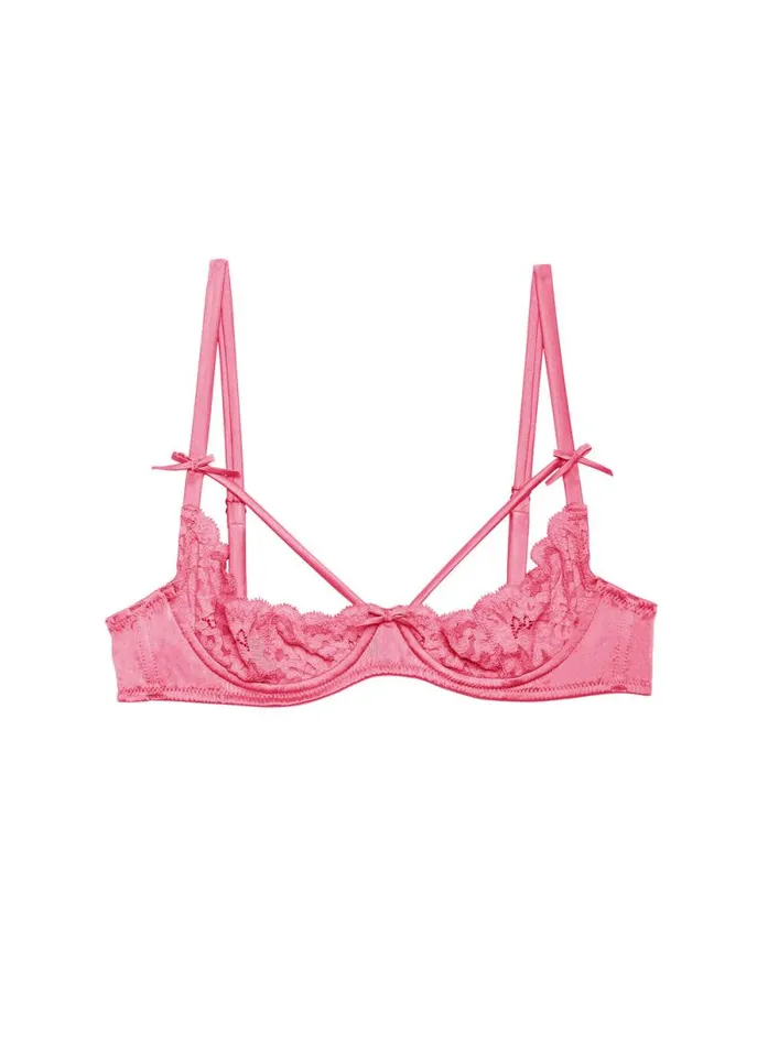 Fleur Du Mal Pleasure Charlotte Peekaboo Bra Pink Cadillac 8211 Women