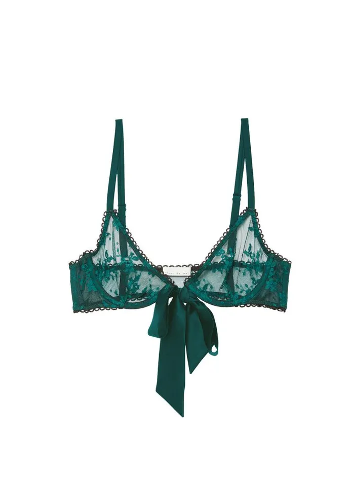 Fleur Du Mal Pleasure Untie Me Demi Bra Crystal Teal 8211 Women Fleur Du Mal Pleasure Untie Me Demi Bra Crystal Teal 8211 Women