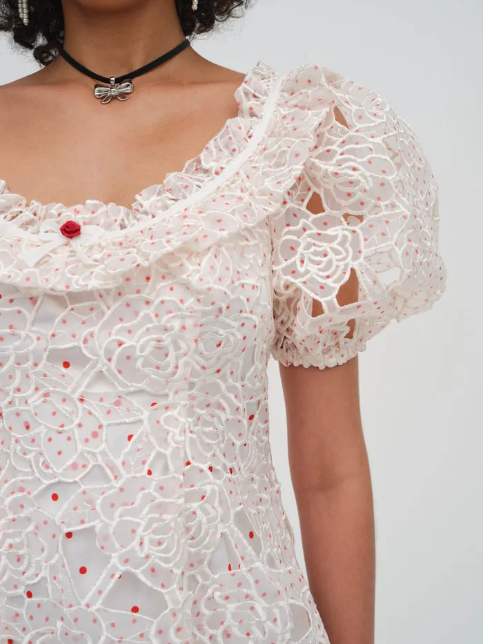 For Love and Lemons Aphrodite Embroidered Mini Dress Women Dresses