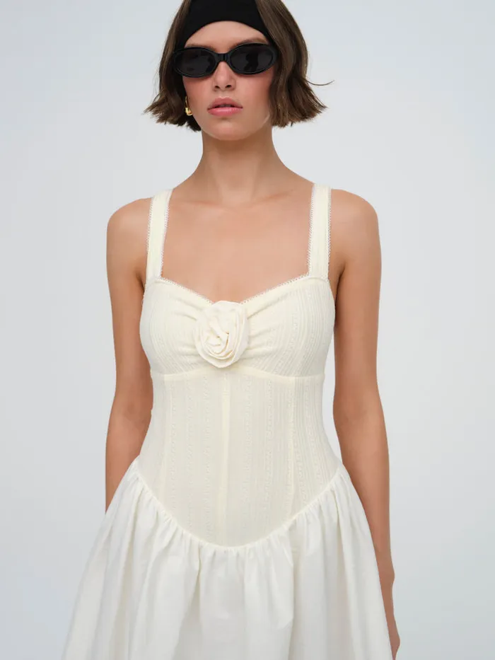 For Love and Lemons Billie Pointelle Midi Dress Women Dresses