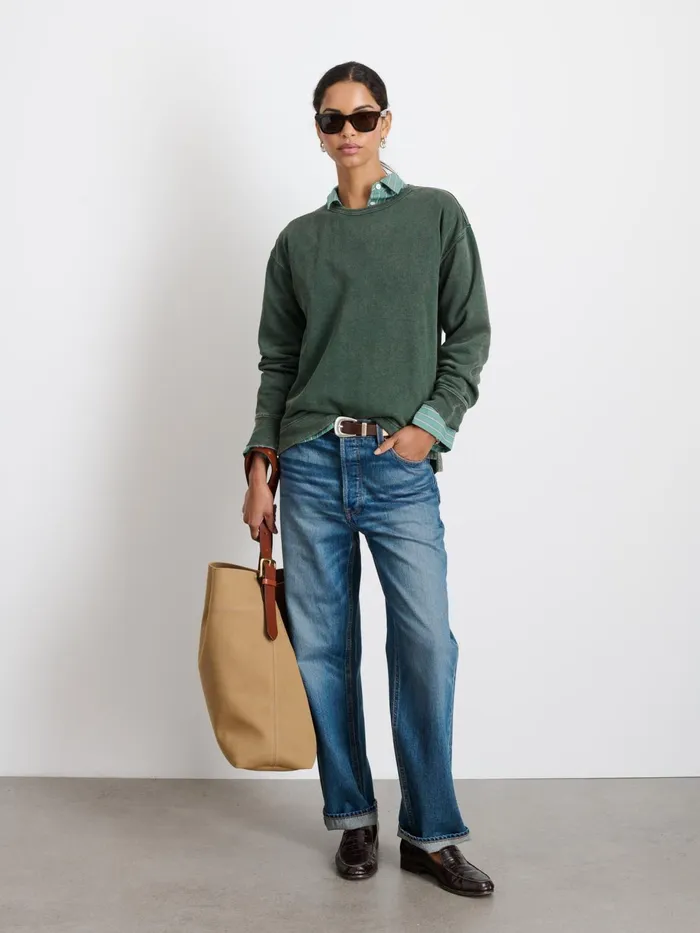 Frankie Sweatshirt In Vintage Wash Pine Grove Women Alex Mill Sweaters