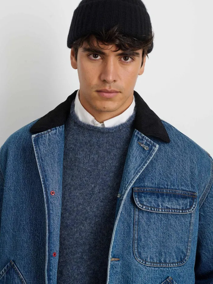 Frontier Jacket In Denim Men Alex Mill Jackets Coats
