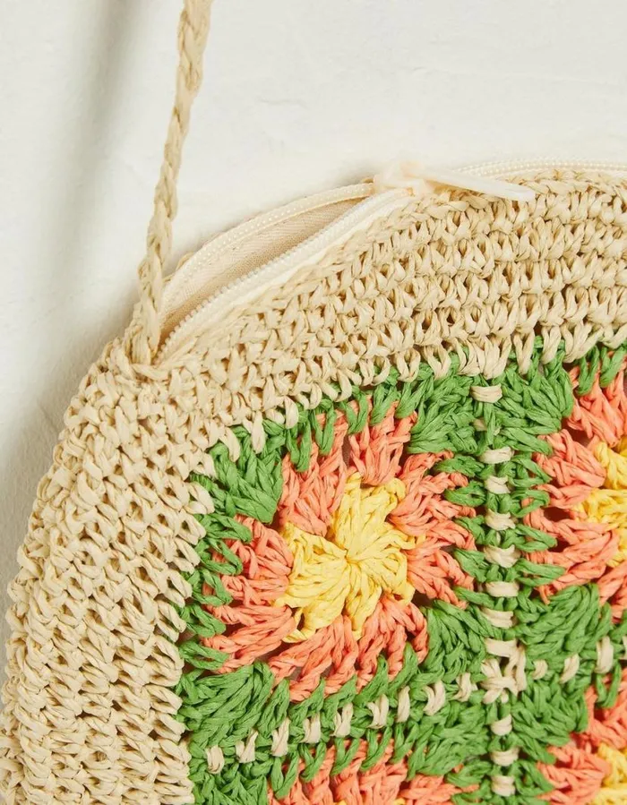 Girls Accessories FatFace Crochet Straw Bag Natural