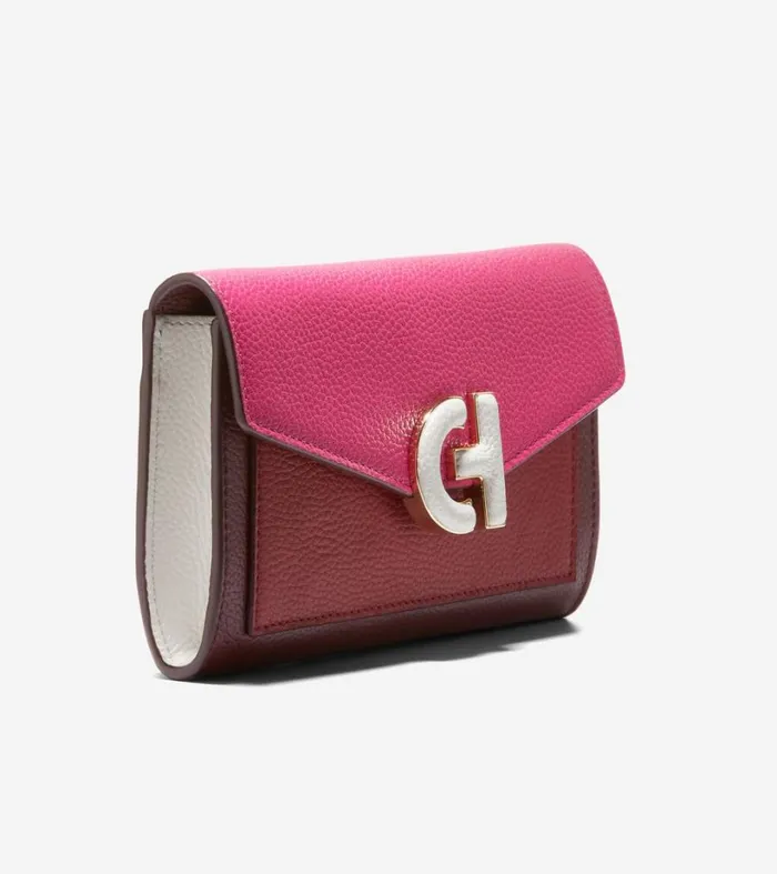 Handbags and Purses Women Cole Haan Oversized Closure Phone Case Bloodstonepink Yarrowivory