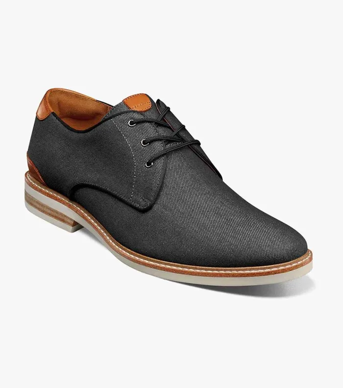 Highland Canvas Plain Toe Oxford Black Men Florsheim Casual Shoes
