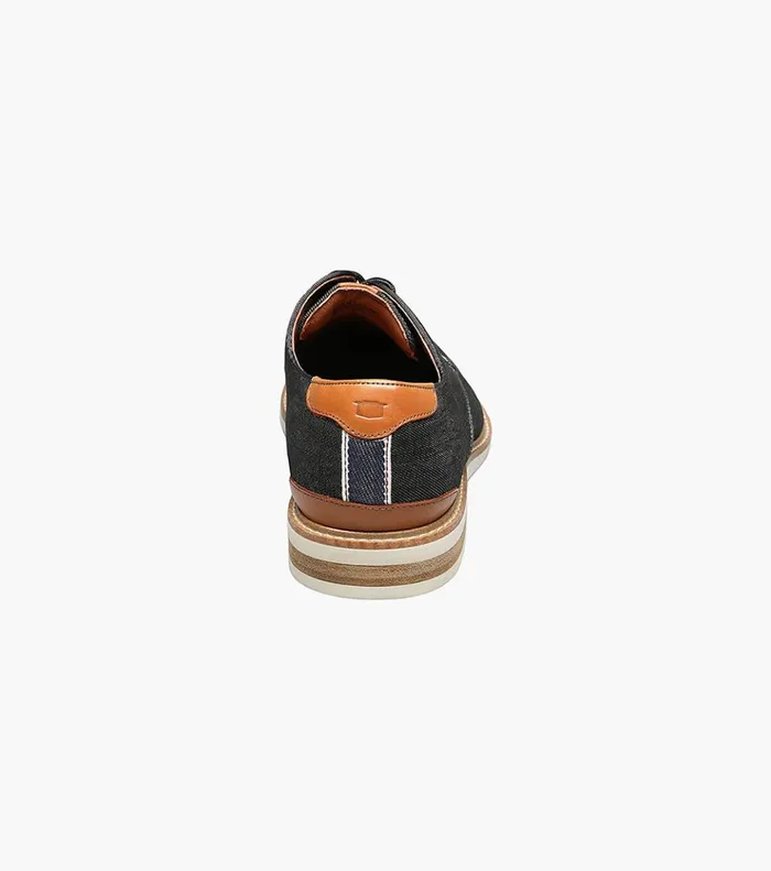 Highland Canvas Plain Toe Oxford Black Men Florsheim Casual Shoes