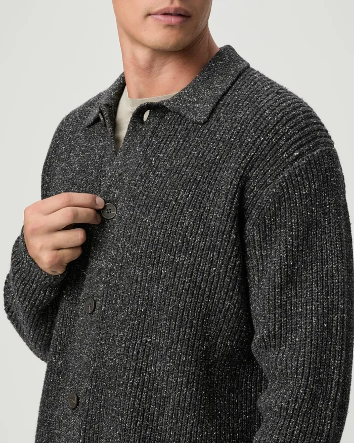 Hinton Cardigan 8211 Speckled Black Men PAIGE Sweaters and Sweatshirts Hinton Cardigan 8211 Speckled Black Men PAIGE Sweaters and Sweatshirts
