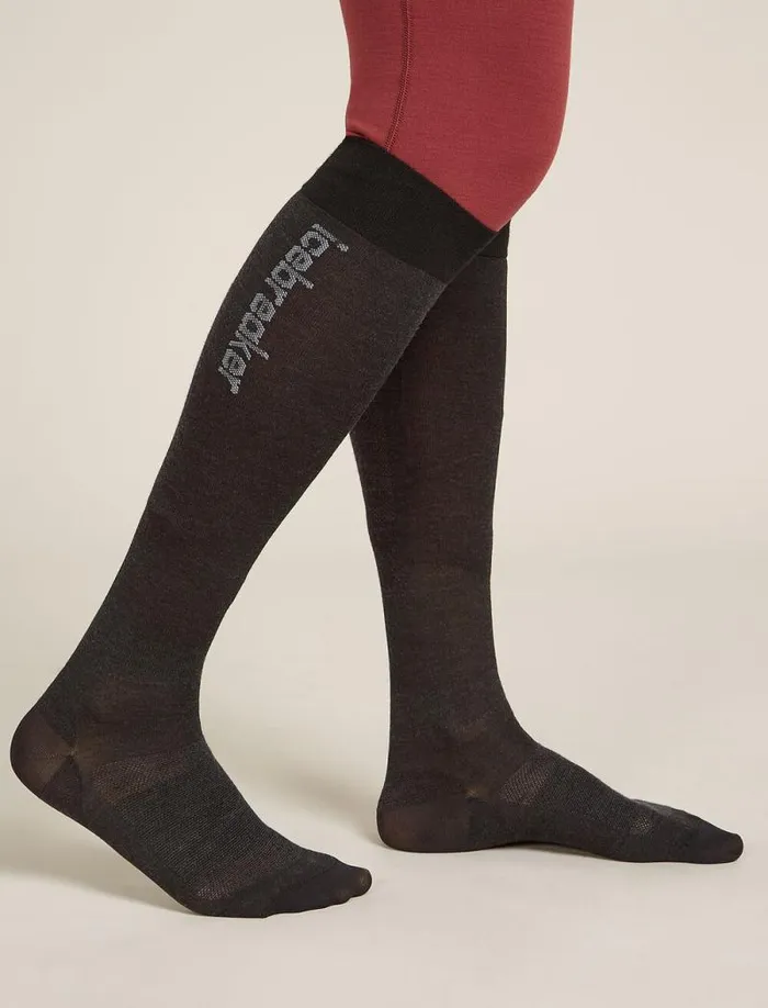 Icebreaker Merino Snow Liner Over The Calf Socks Blackether Women039s Socks