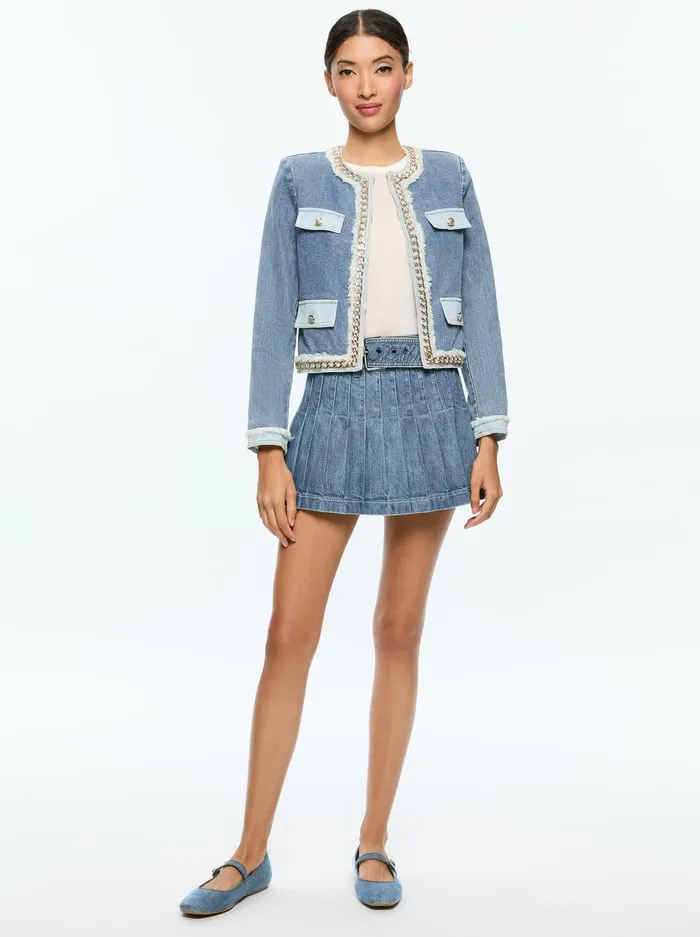 Jackets Coats Women Alice Olivia Landon Denim Jacket Avery Blue