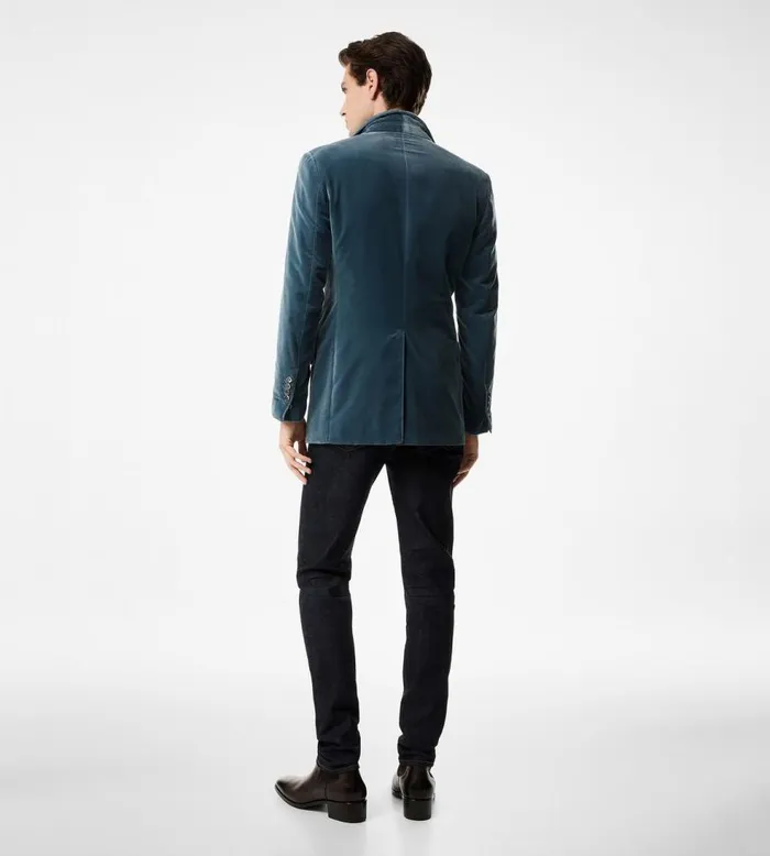 Jackets Men TOM FORD LIGHT VELVET ATTICUS JACKET Avian Blue Jackets Men TOM FORD LIGHT VELVET ATTICUS JACKET Avian Blue