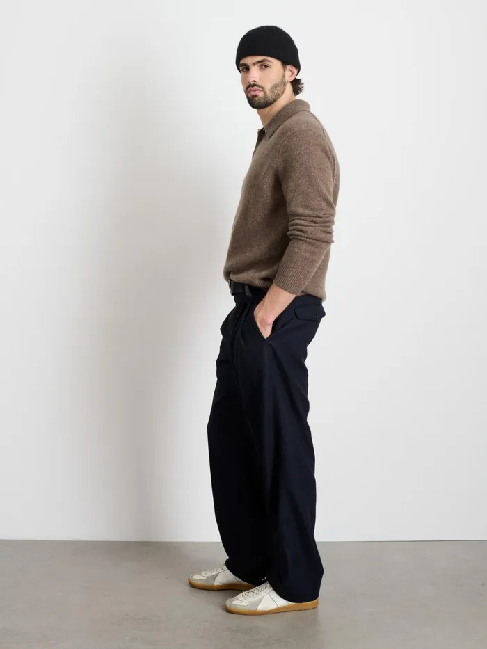 Jacob Polo Sweater In Cashmere Heather Walnut Men Alex Mill Sweaters Sweatshirts