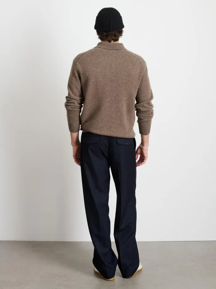 Jacob Polo Sweater In Cashmere Heather Walnut Men Alex Mill Sweaters Sweatshirts