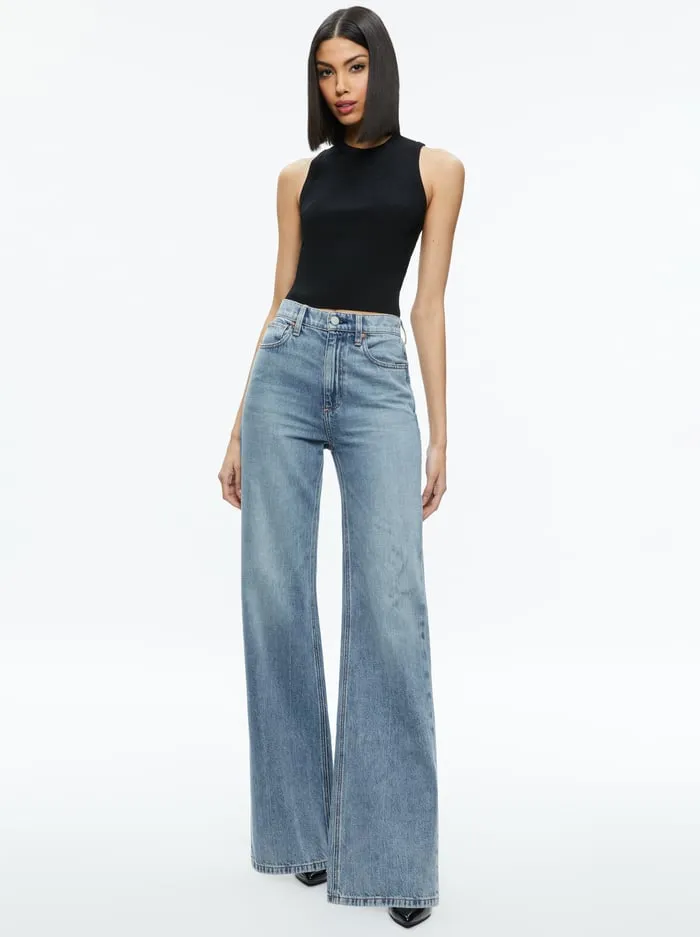 Jeans Women Alice Olivia Weezy Jean Sadie Lt Vintage Blue