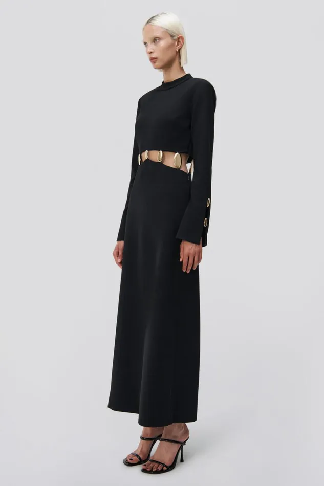 Jonathan Simkhai Gloria Gown Black Women Dresses and Jumpsuits