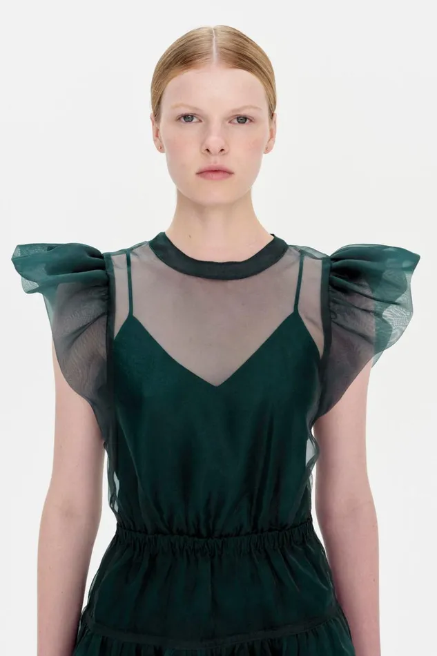 Jonathan Simkhai Monique Dress Emerald Women Dresses and Jumpsuits
