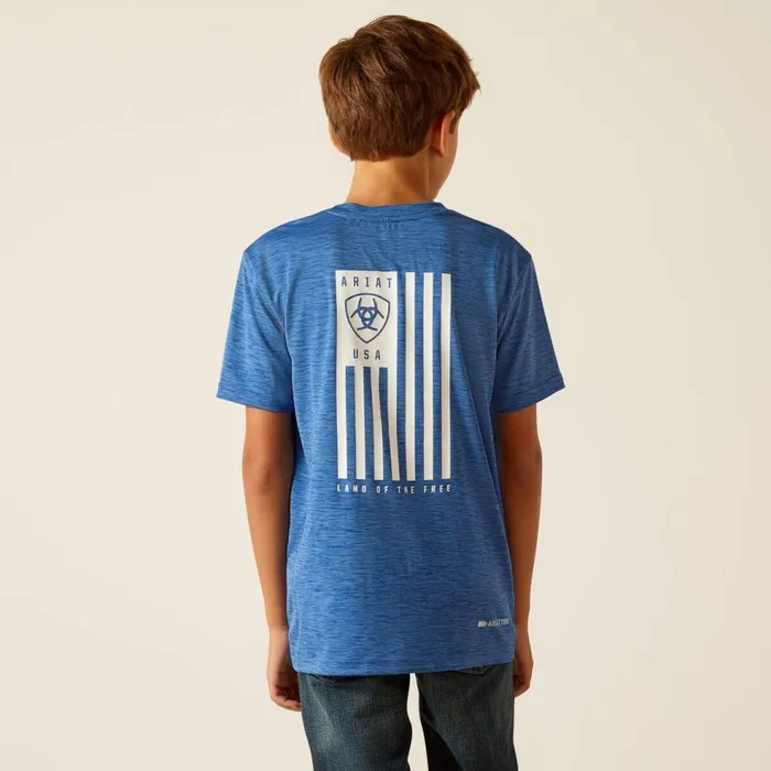 Kids Charger Ariat Spirited TShirt Monaco Blue Ariat TShirts and Polos