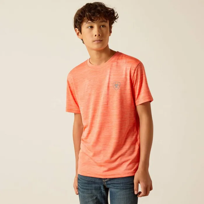 Kids Charger Ariat SW Shield TShirt Hot Coral Ariat TShirts and Polos Kids Charger Ariat SW Shield TShirt Hot Coral Ariat TShirts and Polos