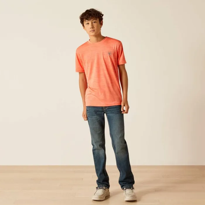 Kids Charger Ariat SW Shield TShirt Hot Coral Ariat TShirts and Polos Kids Charger Ariat SW Shield TShirt Hot Coral Ariat TShirts and Polos
