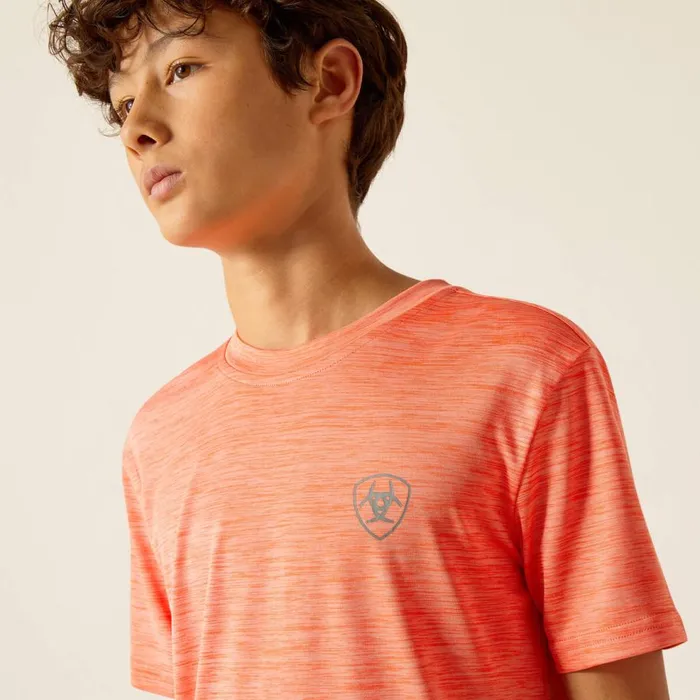 Kids Charger Ariat SW Shield TShirt Hot Coral Ariat TShirts and Polos Kids Charger Ariat SW Shield TShirt Hot Coral Ariat TShirts and Polos