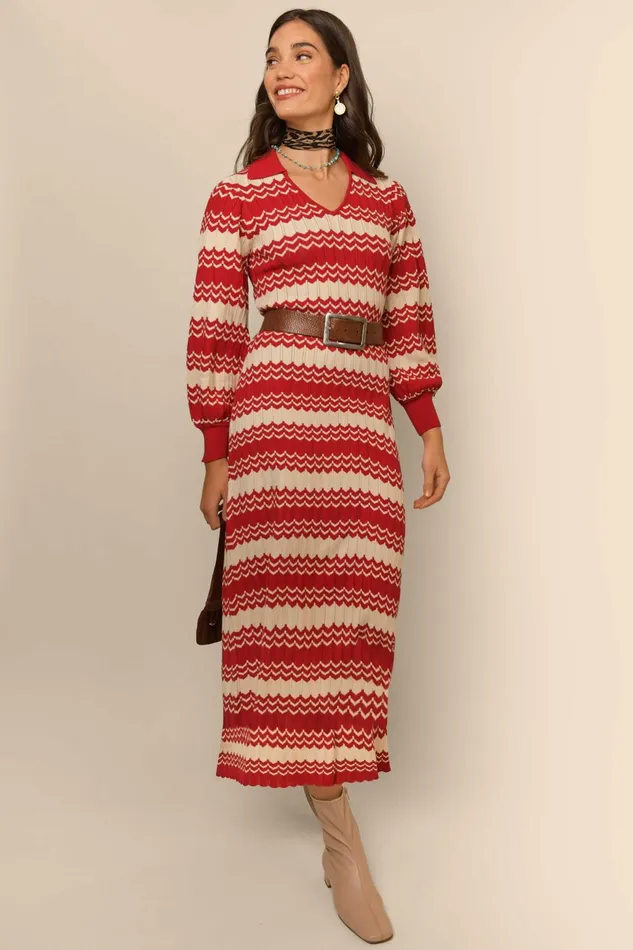 Knitwear Women RIXO Piper Coral Cream Chevron Knitwear Women RIXO Piper Coral Cream Chevron