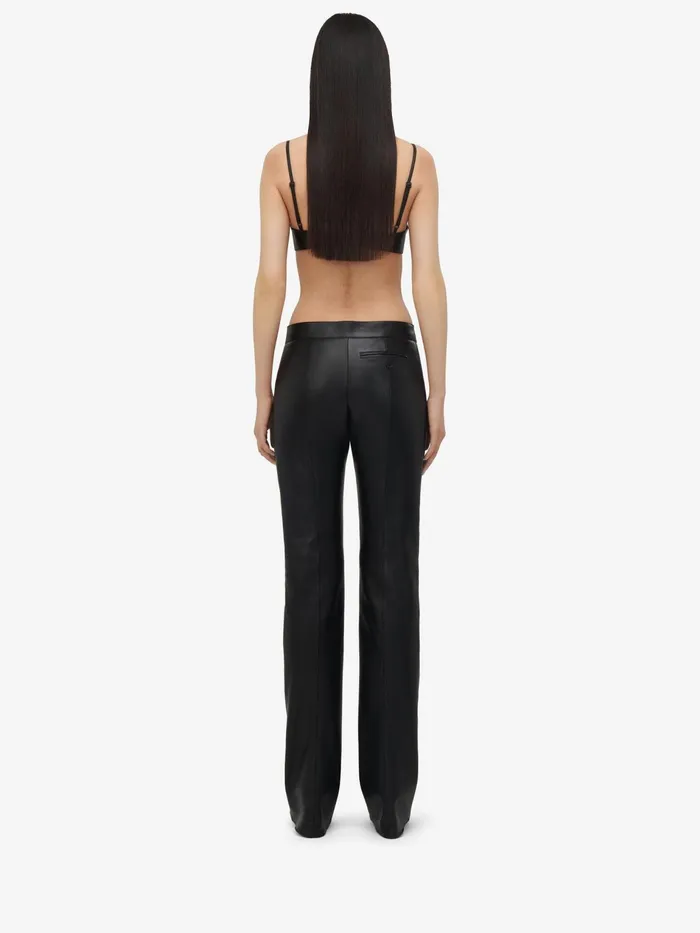 Leather Women Alexander McQueen Cigarette Trousers Black