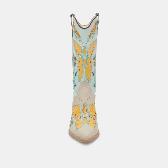 Lelou Boots Ivory Multi Leather Women Dolce Vita Boots and Booties