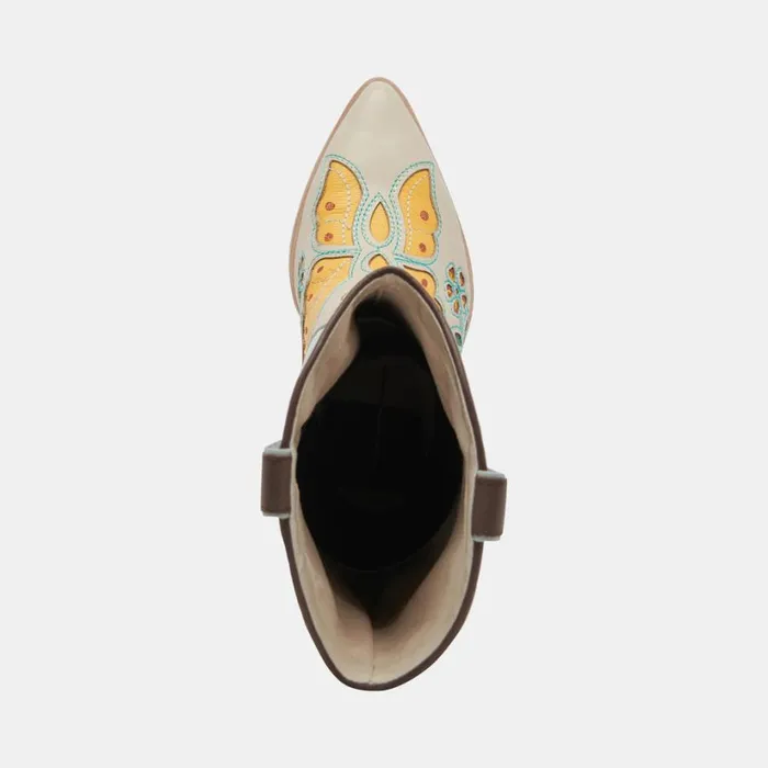 Lelou Boots Ivory Multi Leather Women Dolce Vita Boots and Booties