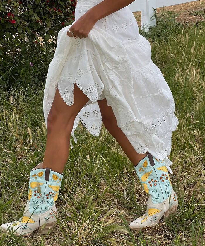 Lelou Boots Ivory Multi Leather Women Dolce Vita Boots and Booties