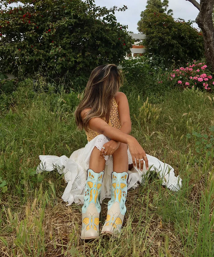 Lelou Boots Ivory Multi Leather Women Dolce Vita Boots and Booties