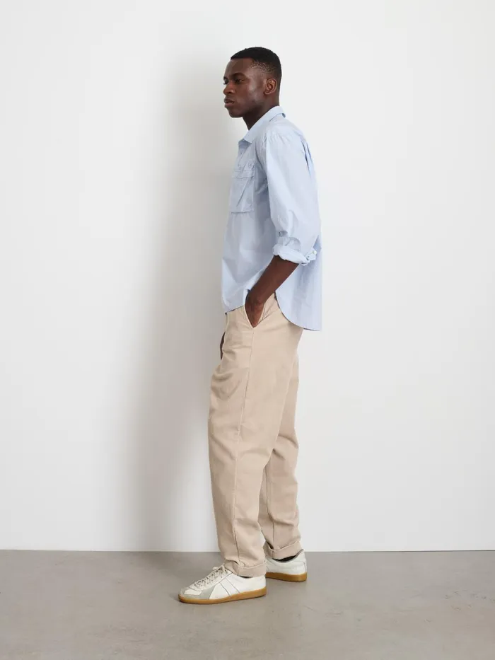 Leo Popover In Paper Cotton Calm Blue Men Alex Mill Shirts