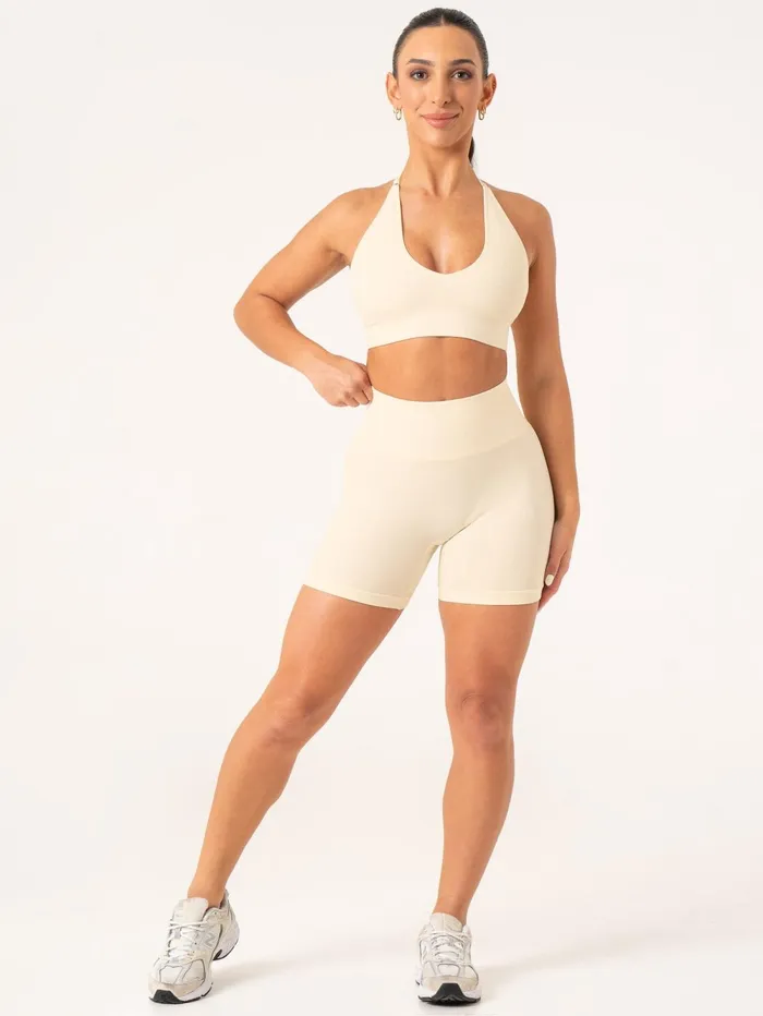 Lift BBL Scrunch Seamless Shorts 8211 Vanilla Women Ryderwear Gym Shorts