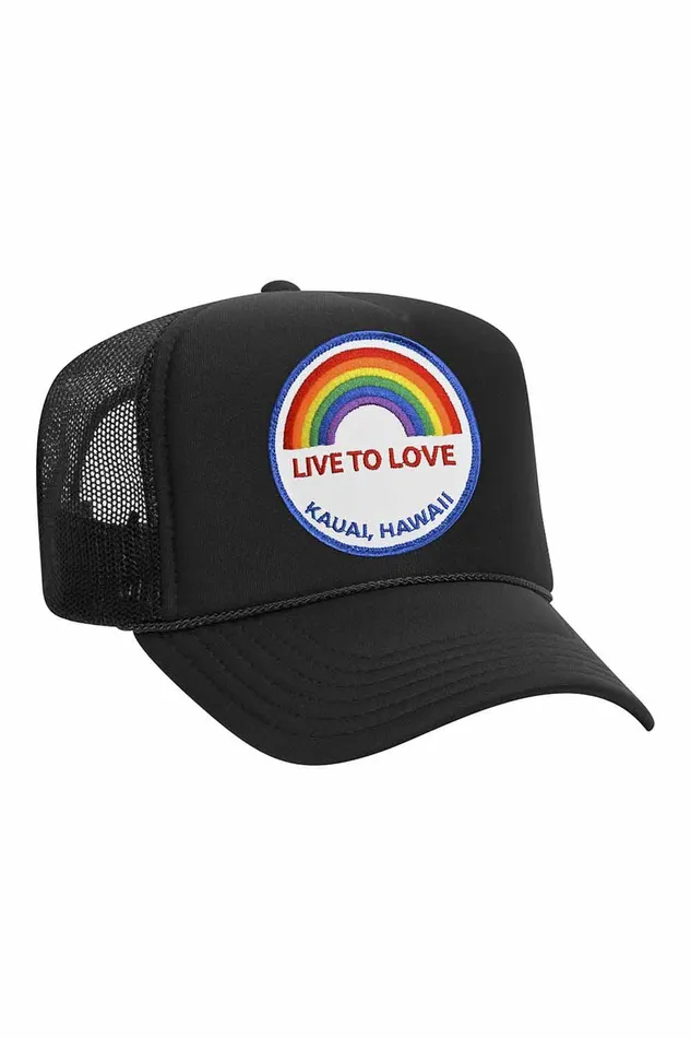 LIVE TO LOVE VINTAGE TRUCKER HAT WomenMen Aviator Nation Trucker Hats