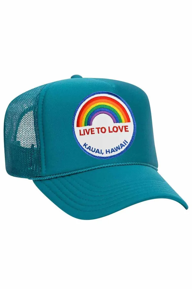 LIVE TO LOVE VINTAGE TRUCKER HAT WomenMen Aviator Nation Trucker Hats