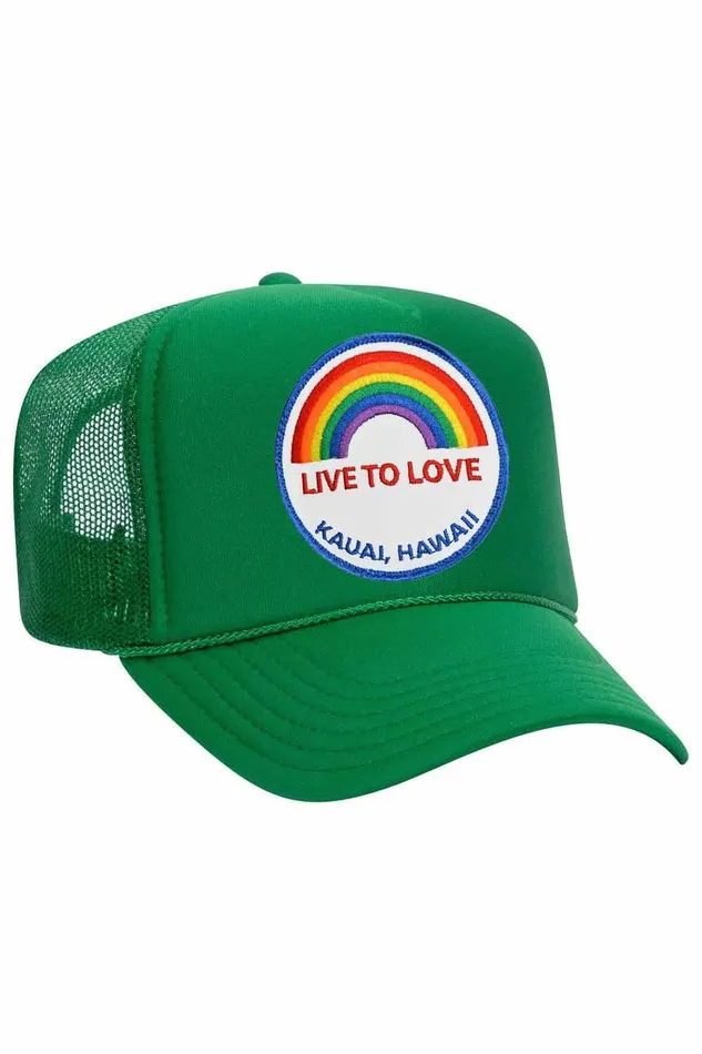 LIVE TO LOVE VINTAGE TRUCKER HAT WomenMen Aviator Nation Trucker Hats