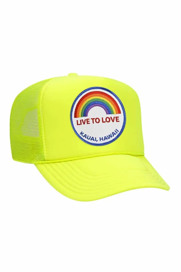 LIVE TO LOVE VINTAGE TRUCKER HAT WomenMen Aviator Nation Trucker Hats