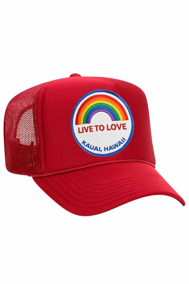 LIVE TO LOVE VINTAGE TRUCKER HAT WomenMen Aviator Nation Trucker Hats