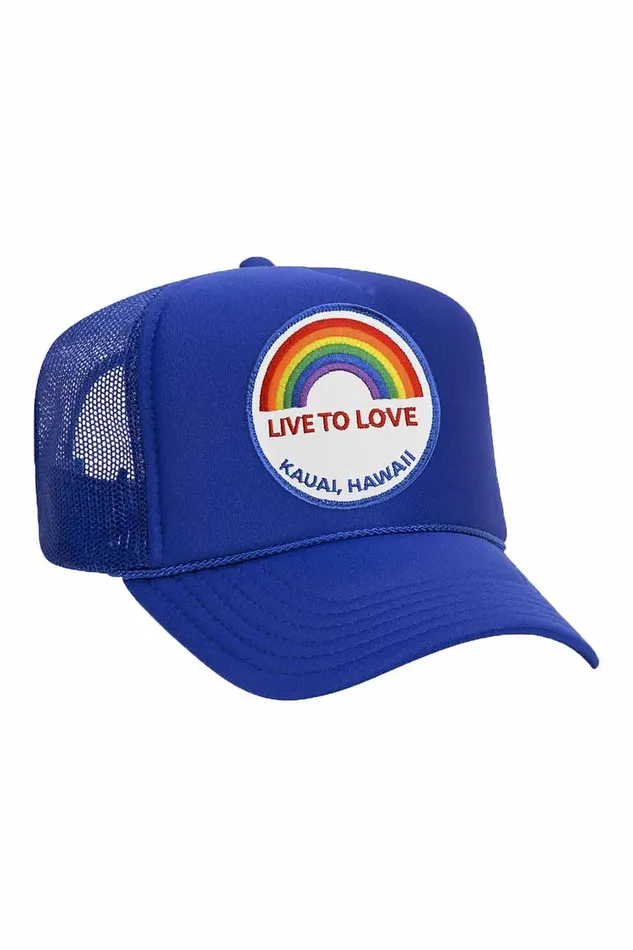 LIVE TO LOVE VINTAGE TRUCKER HAT WomenMen Aviator Nation Trucker Hats
