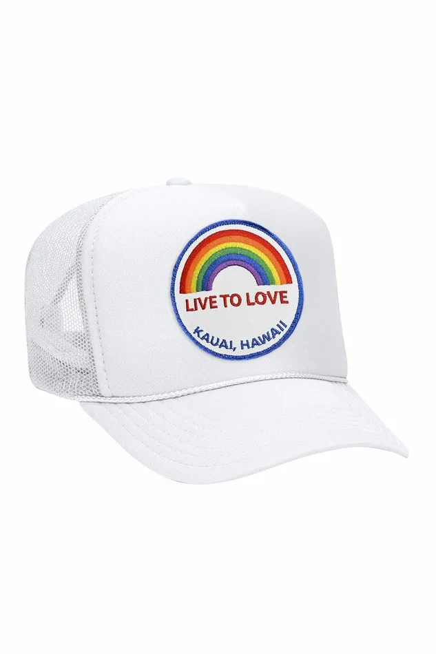 LIVE TO LOVE VINTAGE TRUCKER HAT WomenMen Aviator Nation Trucker Hats