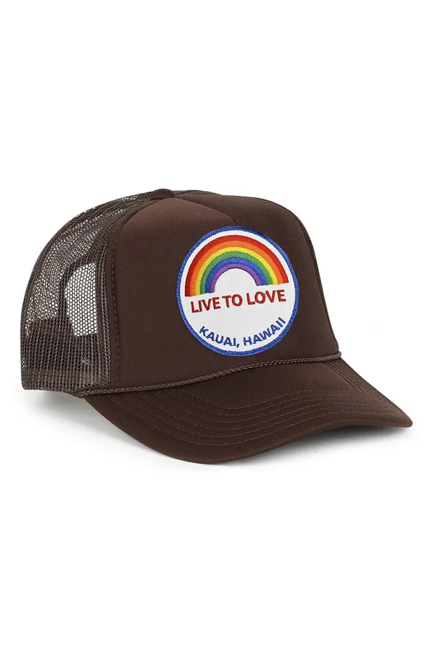 LIVE TO LOVE VINTAGE TRUCKER HAT WomenMen Aviator Nation Trucker Hats
