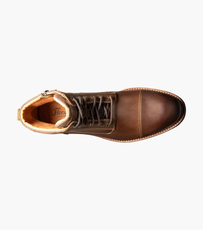 Lodge Cap Toe Lace Up Boot Brown Ch Men Florsheim Casual Shoes