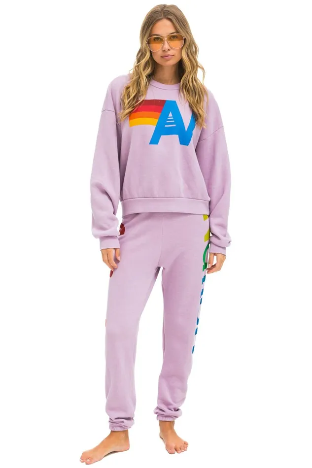 LOGO RELAXED CREW SWEATSHIRT 8211 MAUVE Women Aviator Nation Sweatshirts