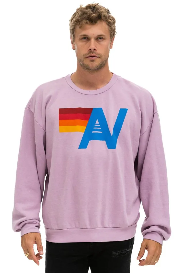 LOGO RELAXED CREW SWEATSHIRT 8211 MAUVE Women Aviator Nation Sweatshirts