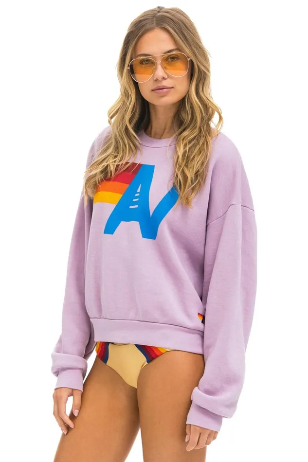 LOGO RELAXED CREW SWEATSHIRT 8211 MAUVE Women Aviator Nation Sweatshirts