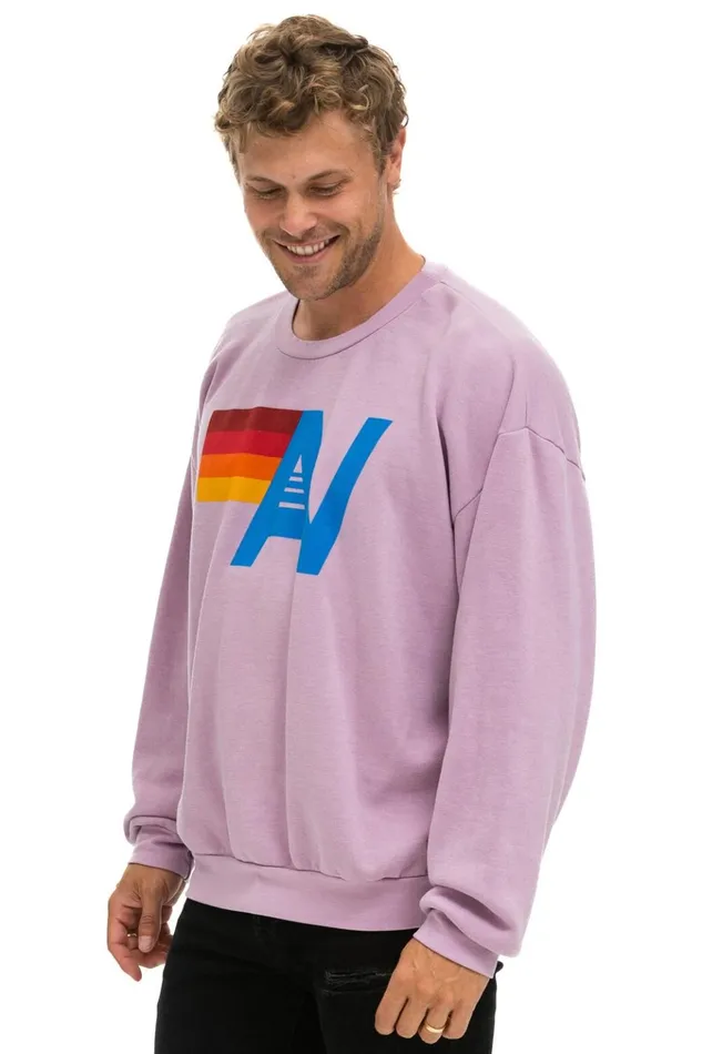 LOGO RELAXED CREW SWEATSHIRT 8211 MAUVE Women Aviator Nation Sweatshirts
