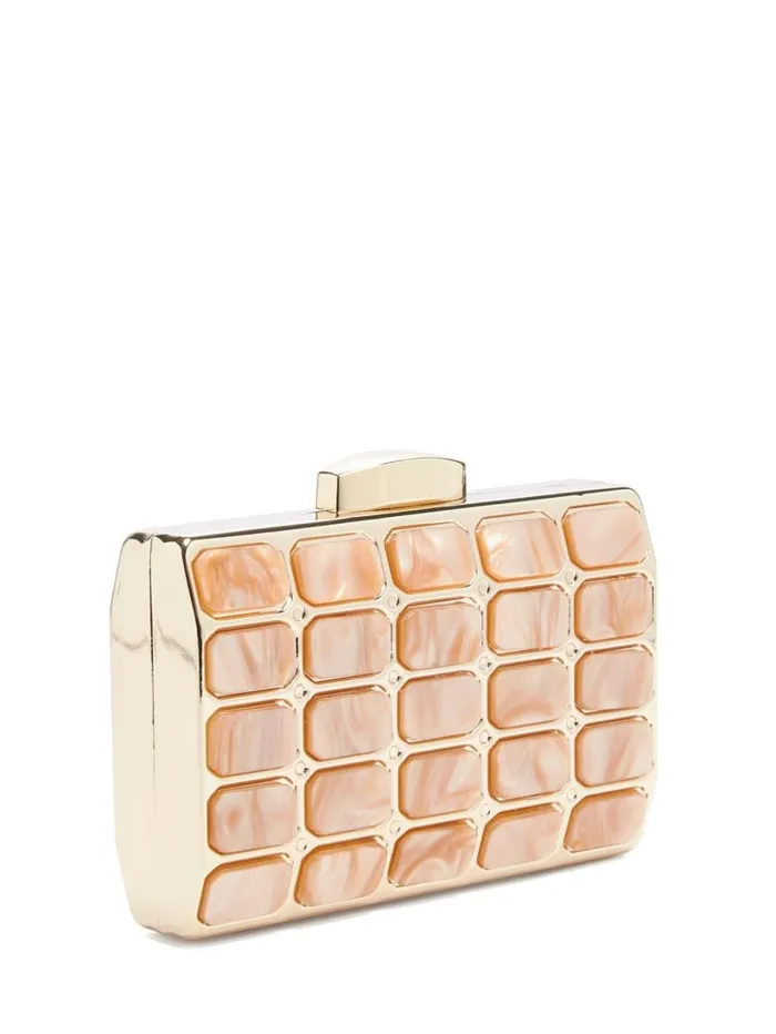 Marciano Handbags Women Emma Lucite Clutch Whitegold
