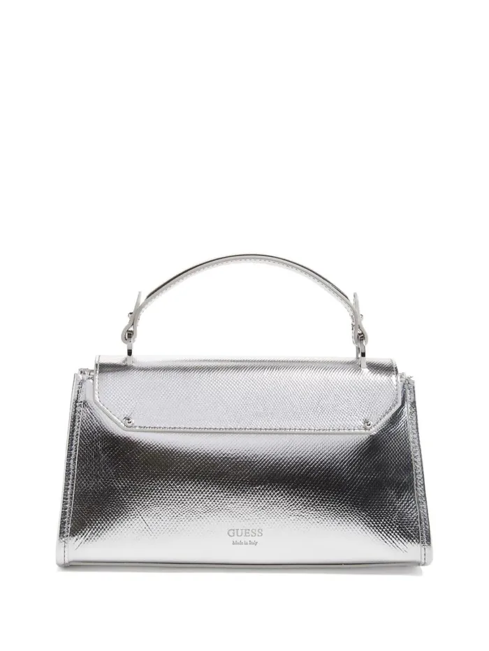 Marciano Handbags Women Iris Metallic Leather Top Handle Bag Silver Marciano Handbags Women Iris Metallic Leather Top Handle Bag Silver